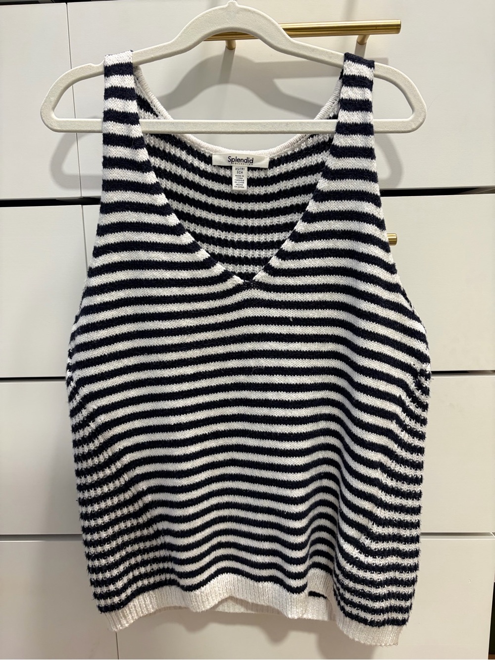 Splendid - Black & White Striped Knit Tank